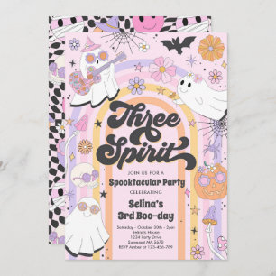 Three Spirit Halloween Groovy Ghost 3. Geburtstag Einladung