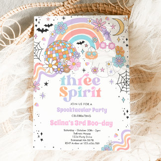 Three Spirit Halloween Groovy Ghost 3. Geburtstag Einladung