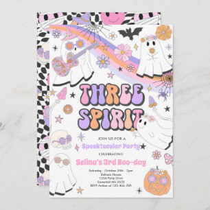 Three Spirit Halloween Groovy Ghost 3. Geburtstag Einladung