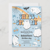Three Spirit Halloween Groovy Ghost 3. Geburtstag Einladung (Vorderseite)