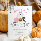 Three Spirit Halloween pinkfarbenes Mädchen Geburt Einladung
