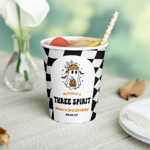Three Spirit Halloween Retro 3. Geburtstagsfeier Pappbecher