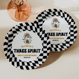 Three Spirit Halloween Retro 3. Geburtstagsfeier Pappteller