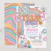 Three Spirit Hippie Halloween 3rd Birthday Einladung (Vorne/Hinten)