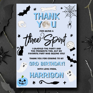 Three Spirit! Jungen Halloween 3. Geburtstag Dankeskarte