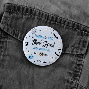 Three Spirit! Jungen Halloween 3. Geburtstagsfeier Button