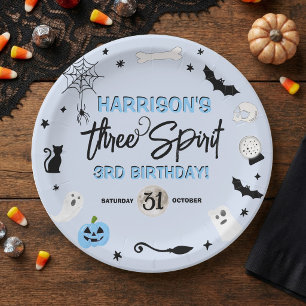 Three Spirit! Jungen Halloween 3. Geburtstagsfeier Pappteller