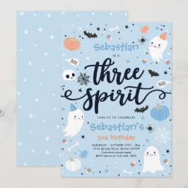 Three Spirit Niedlich Halloween Ghost 3. Geburtsta Einladung