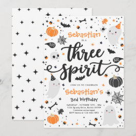 Three Spirit Niedlich Halloween Ghost 3. Geburtsta Einladung