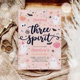 Three Spirit Niedlich Halloween Ghost 3. Geburtsta Einladung