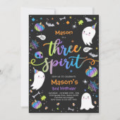 Three Spirit Niedlich Halloween Ghost 3. Geburtsta Einladung (Vorderseite)
