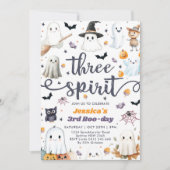 Three Spirit Niedlich Halloween Ghost 3. Geburtsta Einladung (Vorderseite)