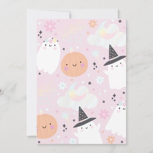 Three Spirit Niedlich Halloween Ghost 3. Geburtsta Einladung (Rückseite)