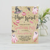 Three Spirit Spooky Halloween Geburtstag Einladung (Stehend Vorderseite)