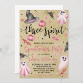 Three Spirit Spooky Halloween Geburtstag Einladung (Vorne/Hinten)
