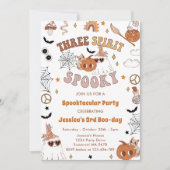 Three Spirit Spooky Niedlich Groovy Halloween 3. Einladung (Vorderseite)