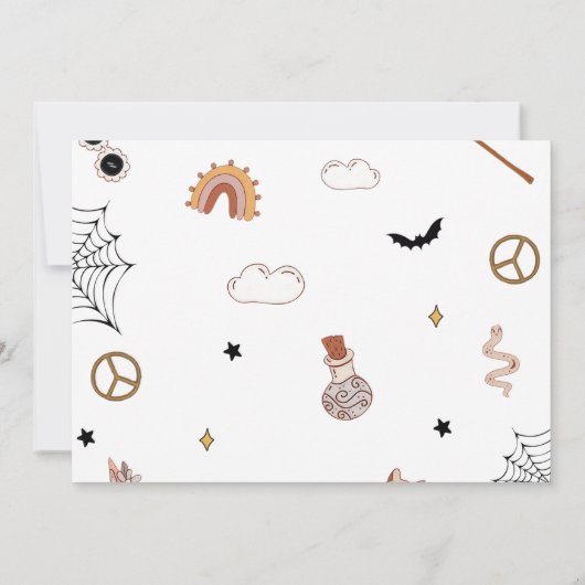 Three Spirit Spooky Niedlich Groovy Halloween Foto Einladung (Rückseite)