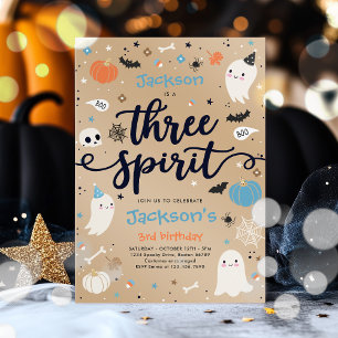 Three Spirit Vintage Halloween-Geist 3. Geburtstag Einladung