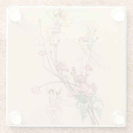 “Three Spirits Mad With Joy” by Warwick Goble Glasuntersetzer (Rückseite)