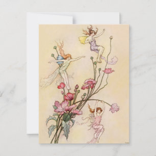 "Three Spirits Mad With Joy" von Warwick Goble Postkarte