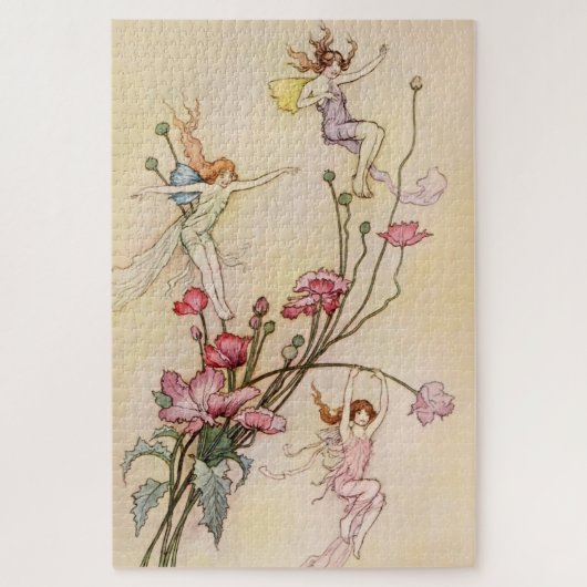 „Three Spirits Mad With Joy“ von Warwick Goble Puzzle (Vertikal)