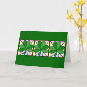 THREE SQUARES WITH SHAMROCKS, "ST. PATRICK'S DAY G KARTE (Gelbe Blume)