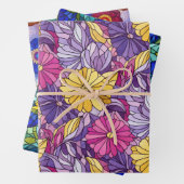 Three Stained Glass Abstract Floral Patterns Geschenkpapier Set (Beispiel)