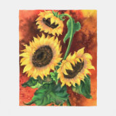 Three Sunflowers Fleece Blanket - Painting (Vorderseite)