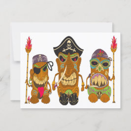 Three Tiki Pirates, Funny Postkarte