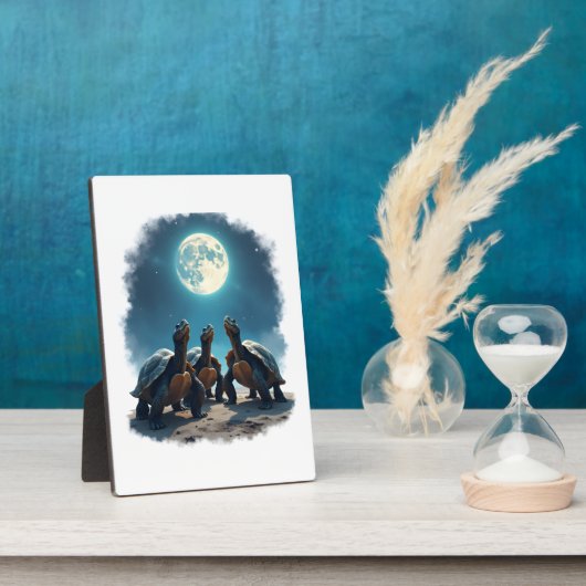 Three Tortoises Howl at Moon Wildlife Mountain Tur Fotoplatte (Seite)