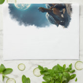 Three Tortoises Howl at Moon Wildlife Mountain Tur Geschirrtuch (Gefaltet)