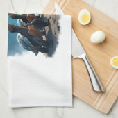 Three Tortoises Howl at Moon Wildlife Mountain Tur Geschirrtuch (Viertel Falte)