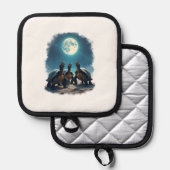 Three Tortoises Howl at Moon Wildlife Mountain Tur Topflappen (Vorderseite/Rückseite)