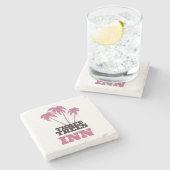 Three Trees Inn (schwarz) Steinuntersetzer (Seitenansicht)