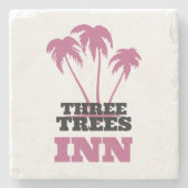 Three Trees Inn (schwarz) Steinuntersetzer (Vorderseite)