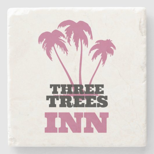 Three Trees Inn (schwarz) Steinuntersetzer (Vorderseite)