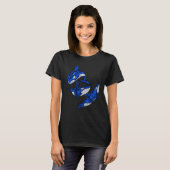 Three Tribal Orca Whales Ocean Animals T-Shirt (Vorne ganz)