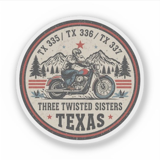  Three twisted sisters , tx 335,tx 336,tx 337 road Aufkleber (Vorderseite)