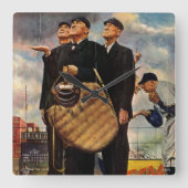 Three Umpires Quadratische Wanduhr (Vorderseite)