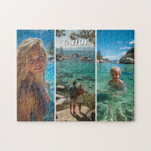 Three Vertical Strip Boho Photo 11x14 Puzzle (Horizontal)