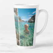 Three Vertical Strip Boho Photo Milchtasse (Rechts)