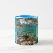 Three Vertical Strip Boho Photo Tasse (Zentrum)