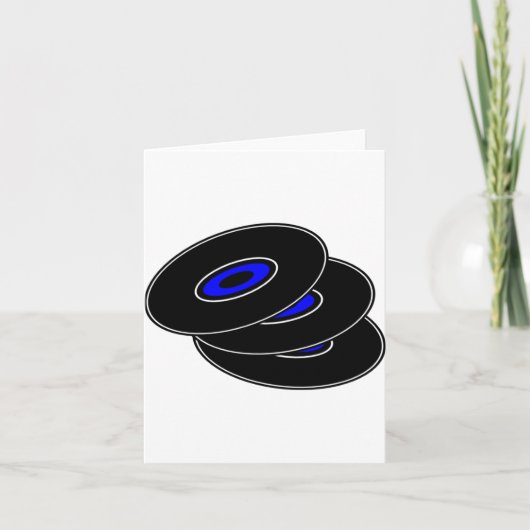 Three Vinyl Records Note Cards Karte (Vorderseite)