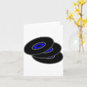 Three Vinyl Records Note Cards Karte (Gelbe Blume)