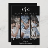 Three Wedding Photo Collage Engagement Session Save The Date (Vorne/Hinten)