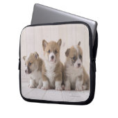 Three Welsh Corgi Laptopschutzhülle (Vorderseite Links)