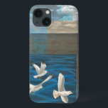 Three White Seagulls Flying Over the Water Case-Mate iPhone Hülle<br><div class="desc">Need to get away? Do it by choosing this painting by artist Tara Friel representing three seagulls flying over the water. The sight of the waves of the ocean and the vivid colors make this design very realistic.</div>