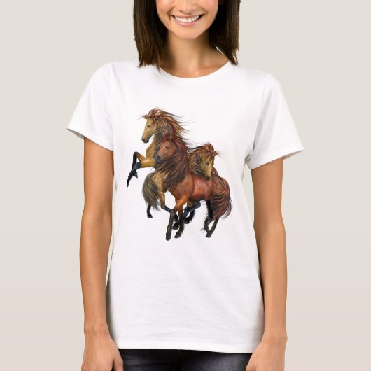 Three Wild Stallions T - Shirt (Vorderseite)