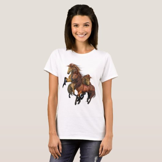 Three Wild Stallions T - Shirt (Vorne ganz)