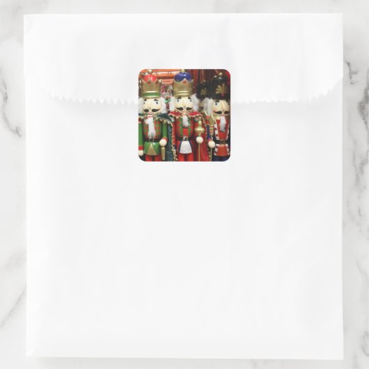 Three Wise Crackers - Nutcracker Soldiers Quadratischer Aufkleber (Tasche)